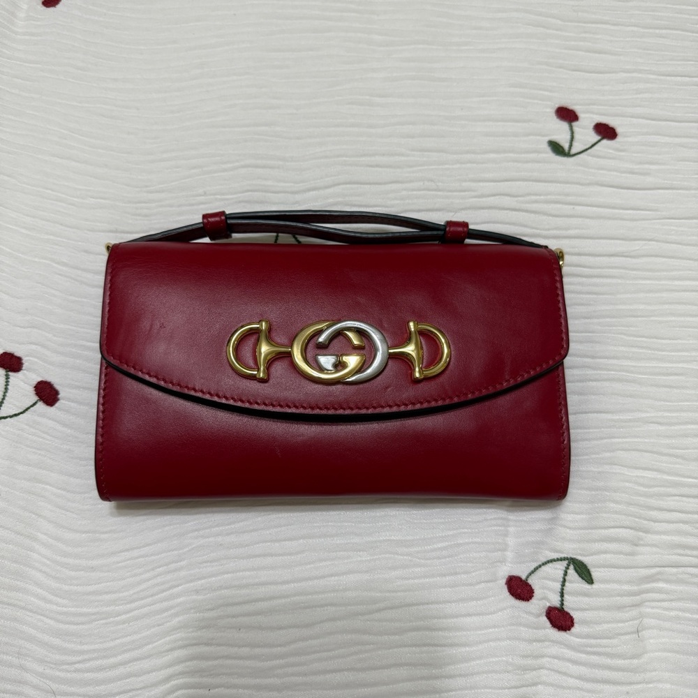 Red Gucci Leather Zumi Mini Bag